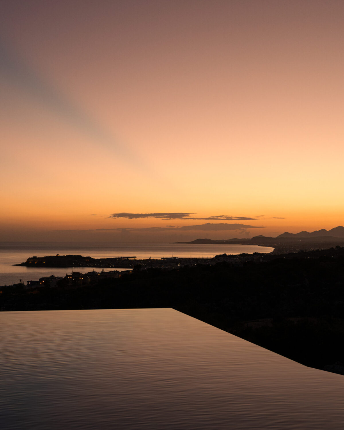 SUNSET IN RETHYMNO VIEW FROM AERIAL VILLA